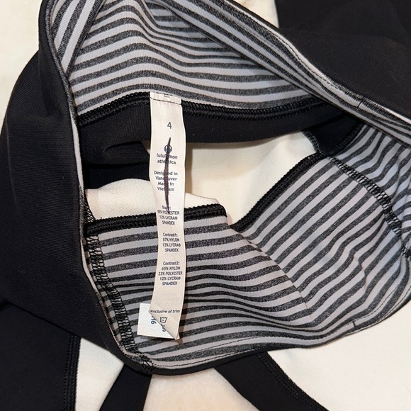 Lululemon Athletica Black and White Leggings Sporty Design - Picture 6 of 9
